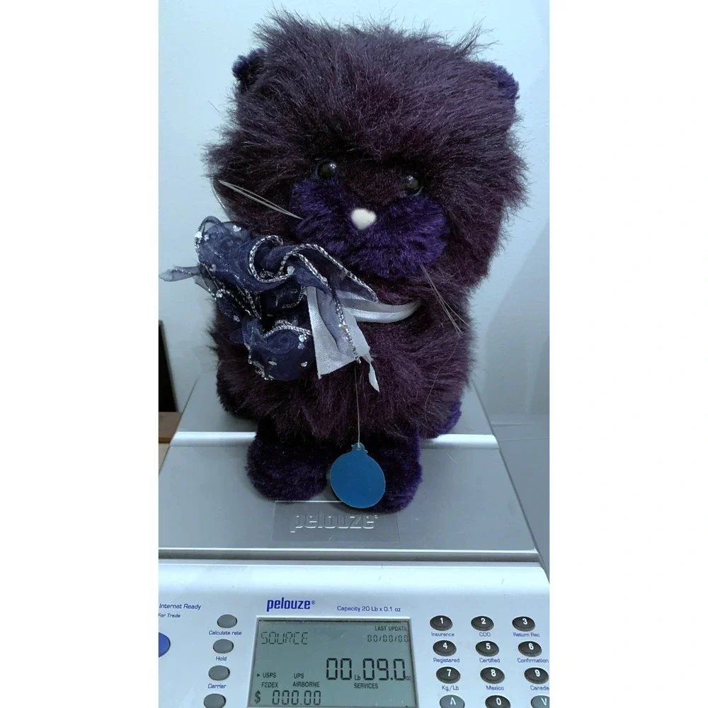 Dakin Midnight Navy Blue Cat Plush Long Hair 12